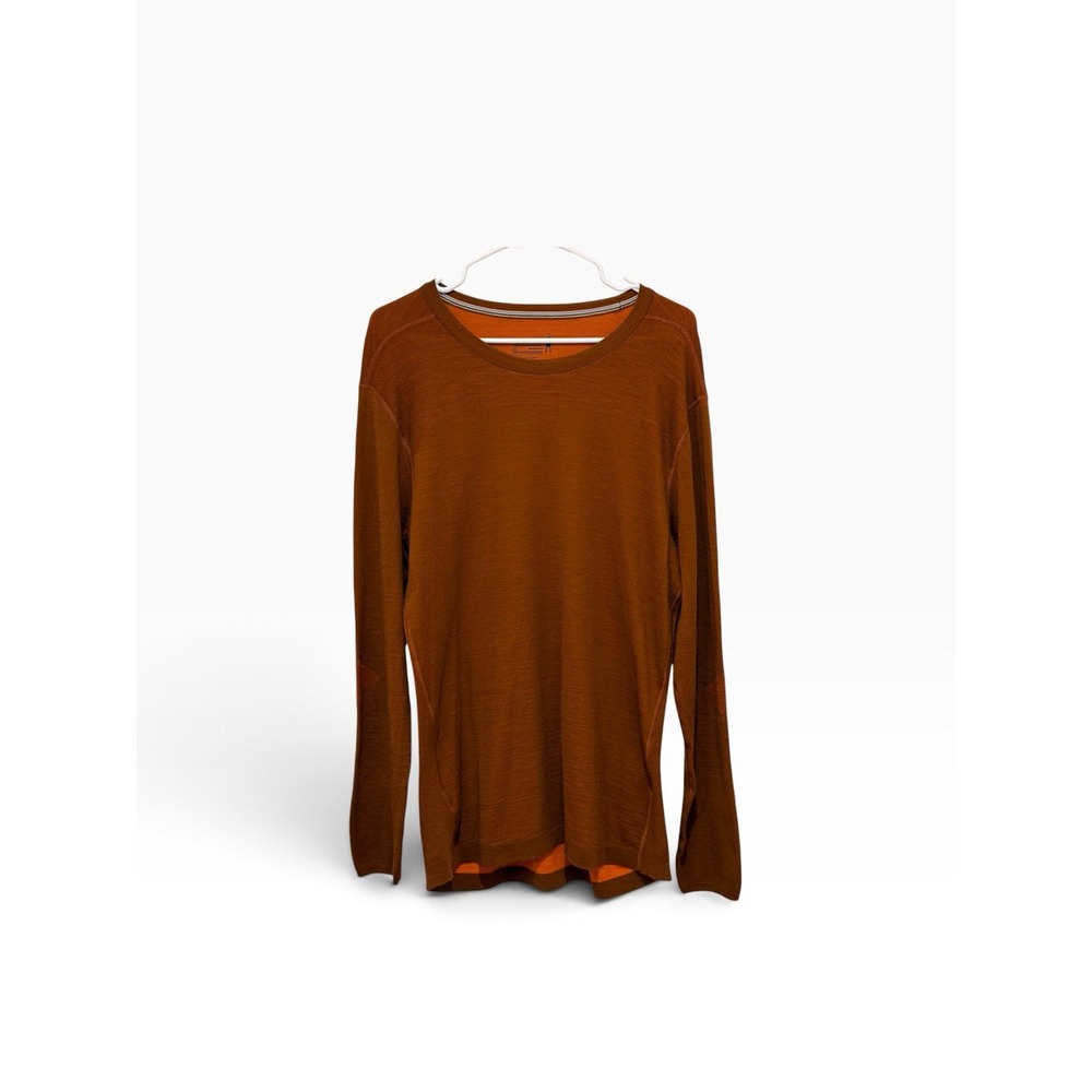 Smartwool Shirt Mens XL Orange Intraknit Long Sleeve Thermal Wool Base Layer